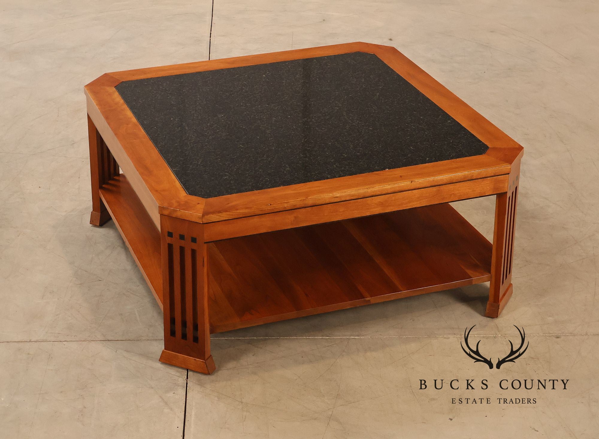 Stickley 21st Century Collection Granite Top Cherry Coffee Table