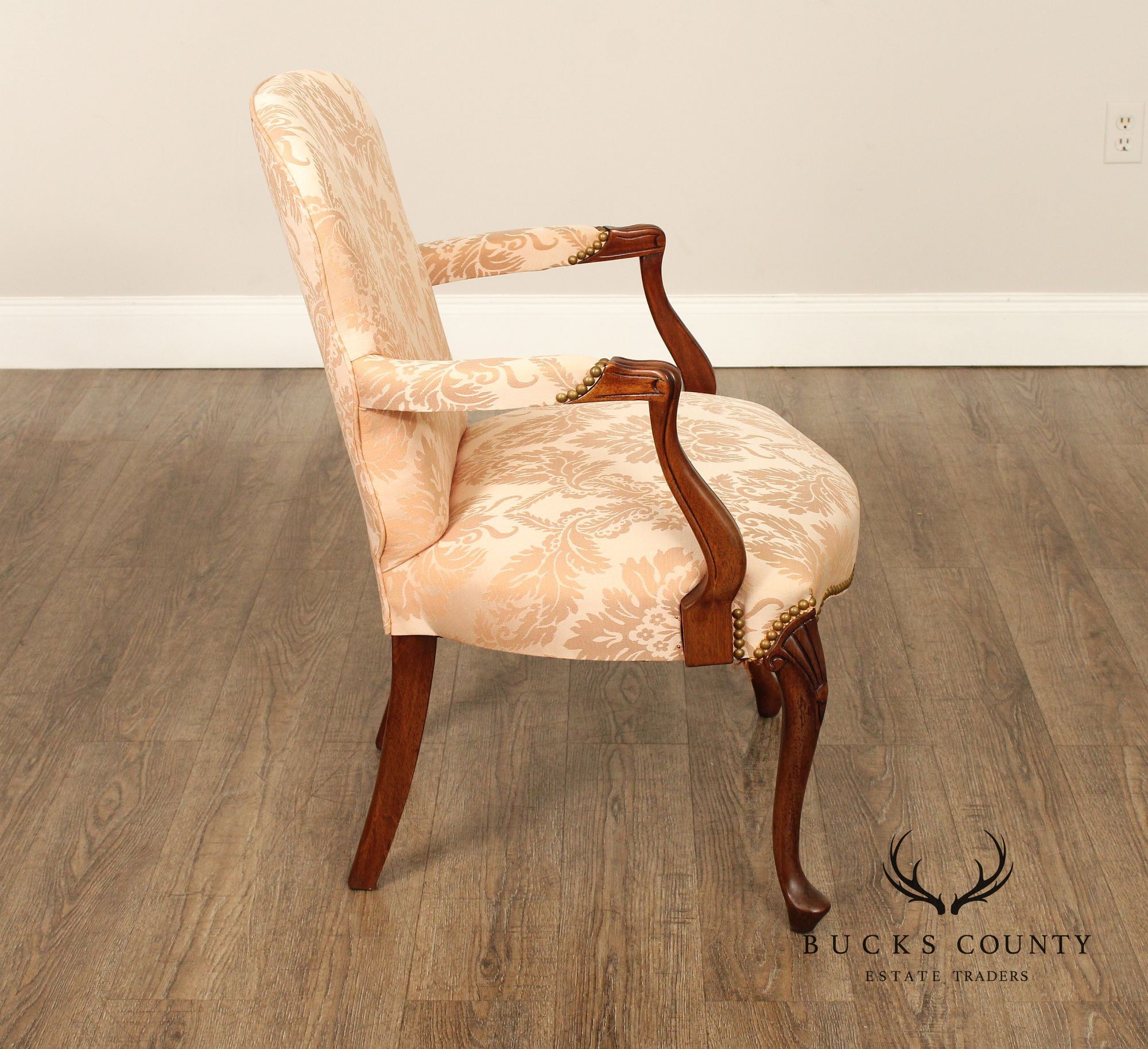 Hickory Chair Queen Anne Style Mahogany Armchair