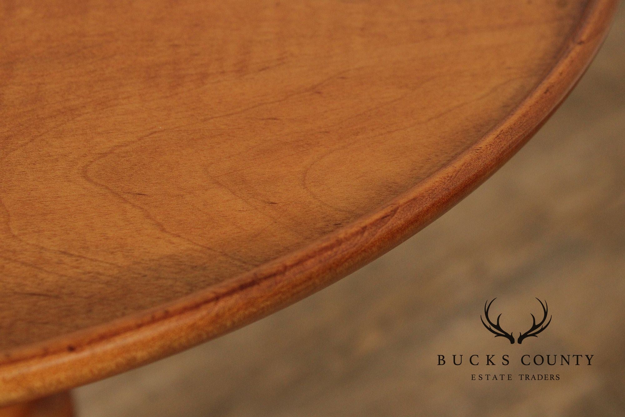 Custom Quality Queen Anne Style Tiger Maple Round Side Table