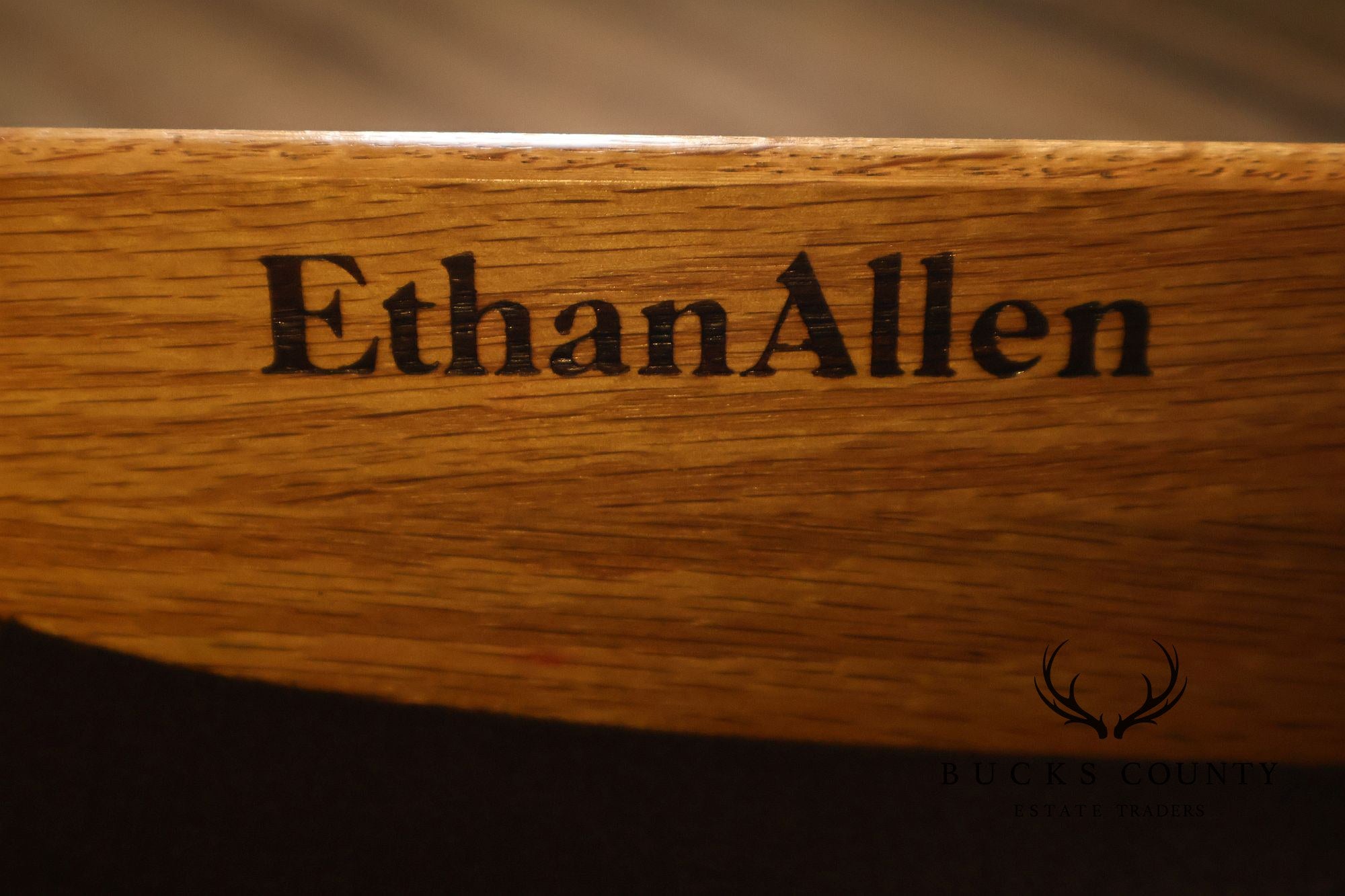 Ethan Allen Traditional Oak Lighted China Cabinet