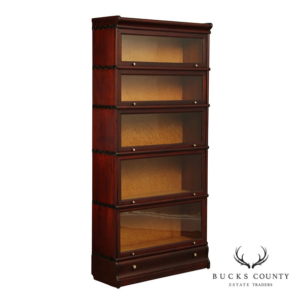 Macey Five-Stack Mahogany and Glass Barrister Bookcase