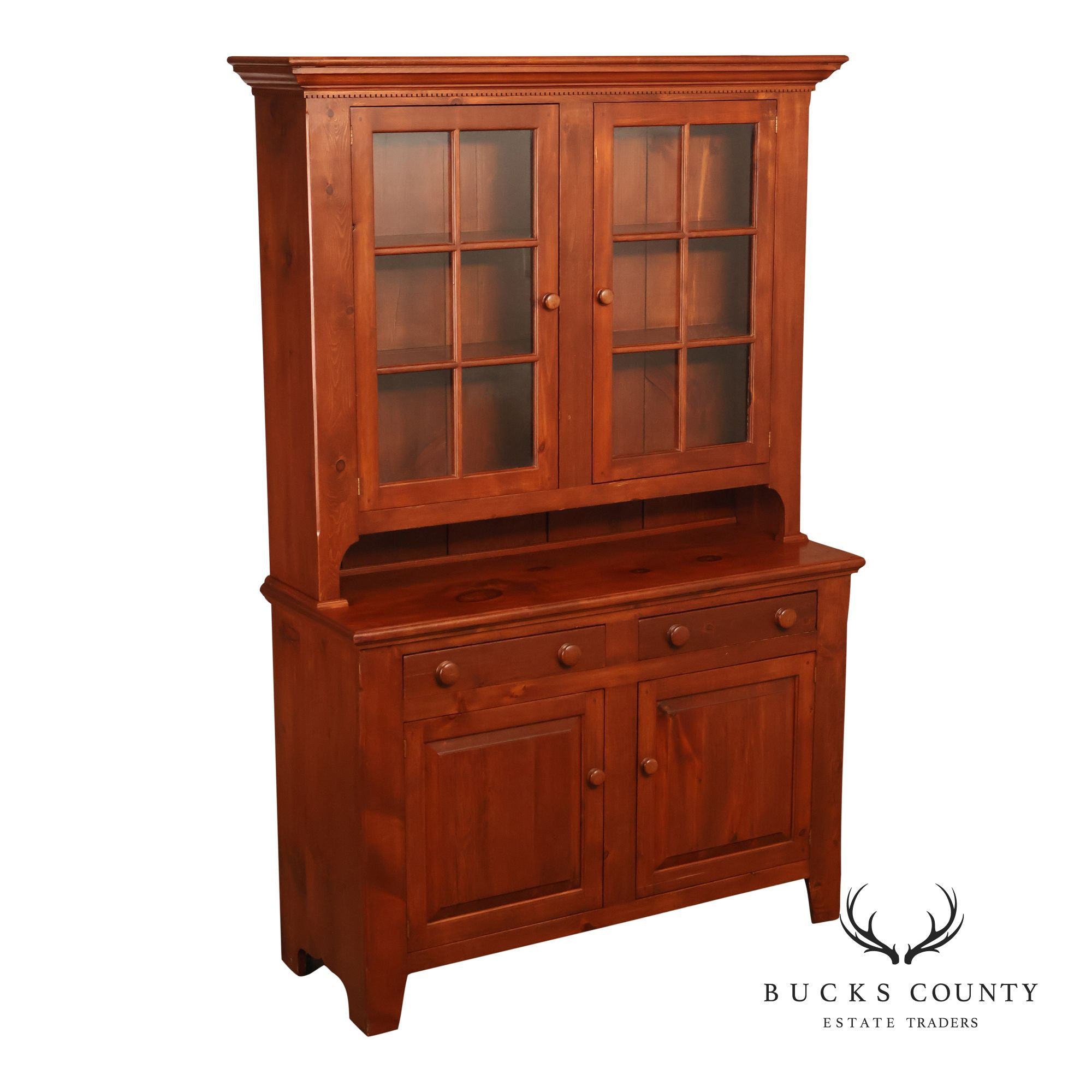 Custom Quality Farmhouse Pine Step Back Hutch