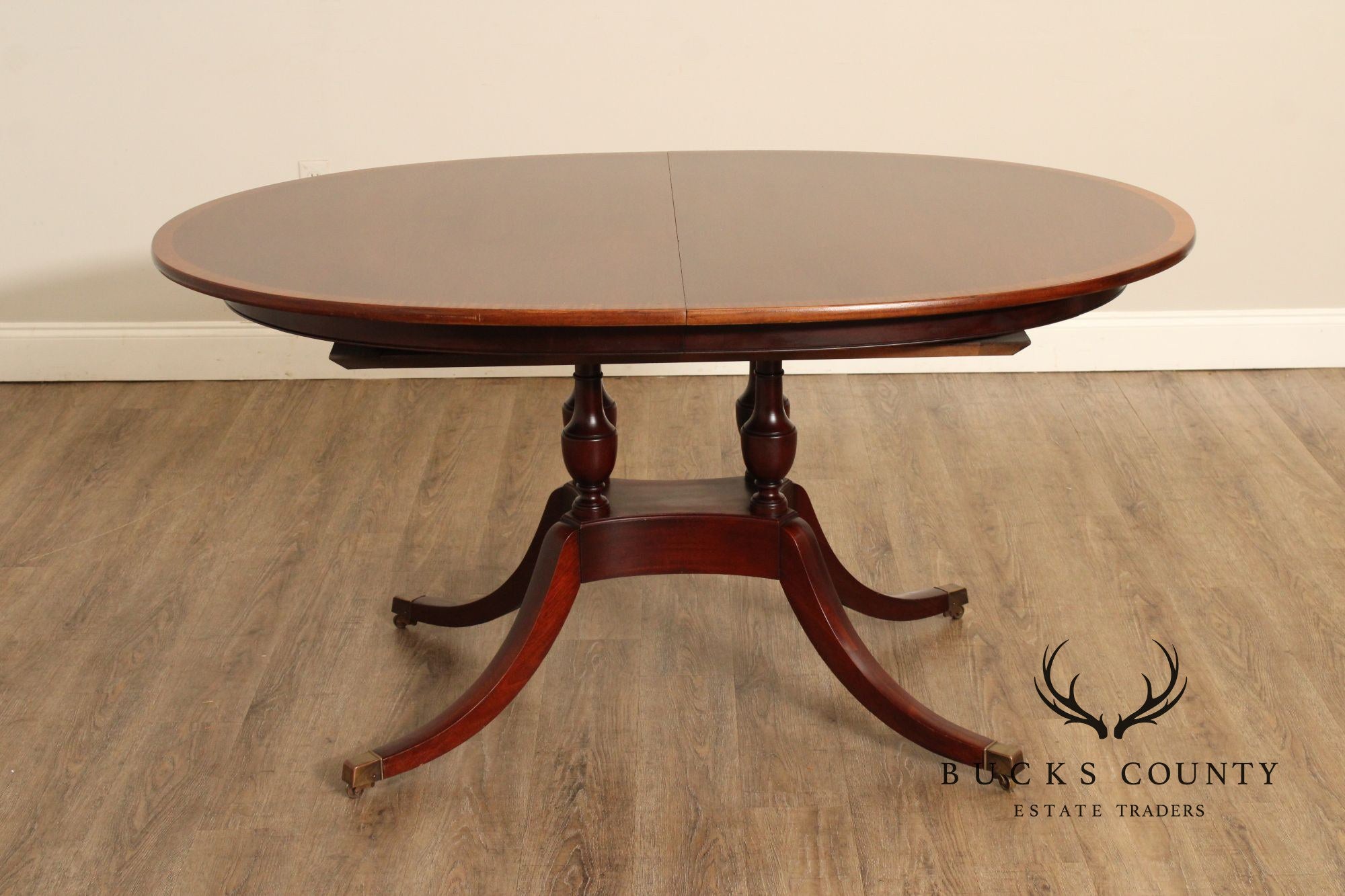 Fancher Georgian Style Oval Mahogany Pedestal Dining Table