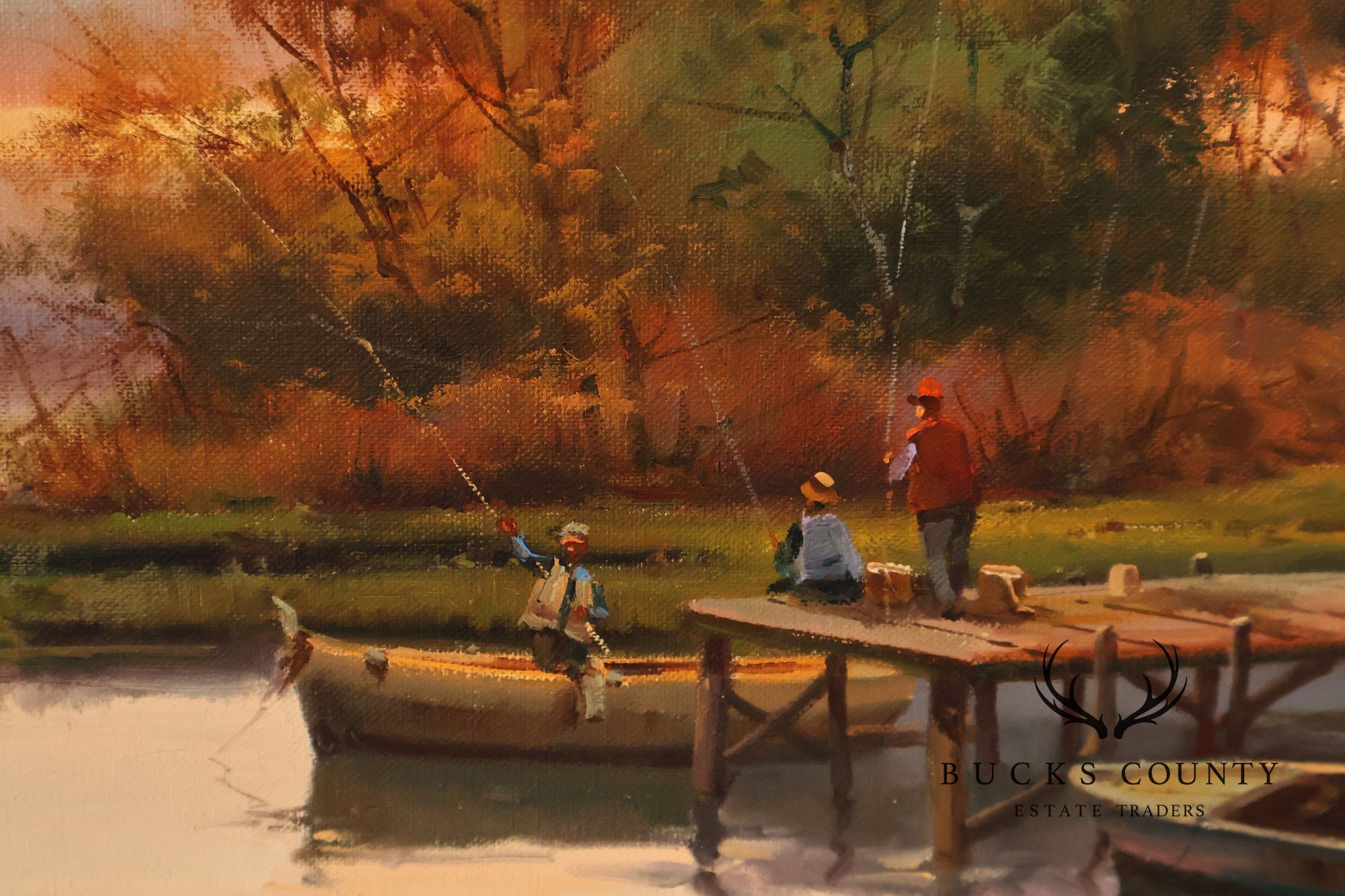 Salvador Caballero Tarde De Pesca Landscape Oil Painting
