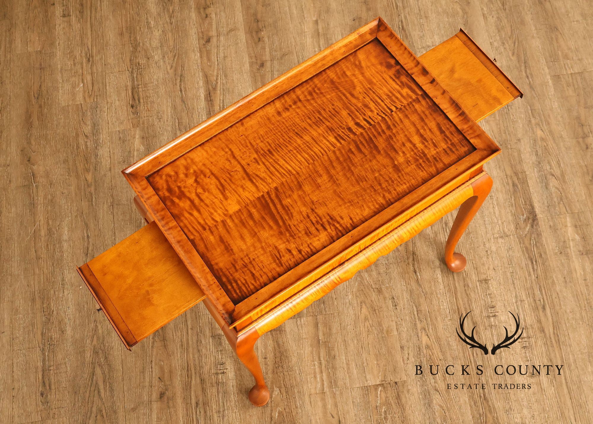 Eldred Wheeler Queen Anne Style Tiger Maple Tea Table