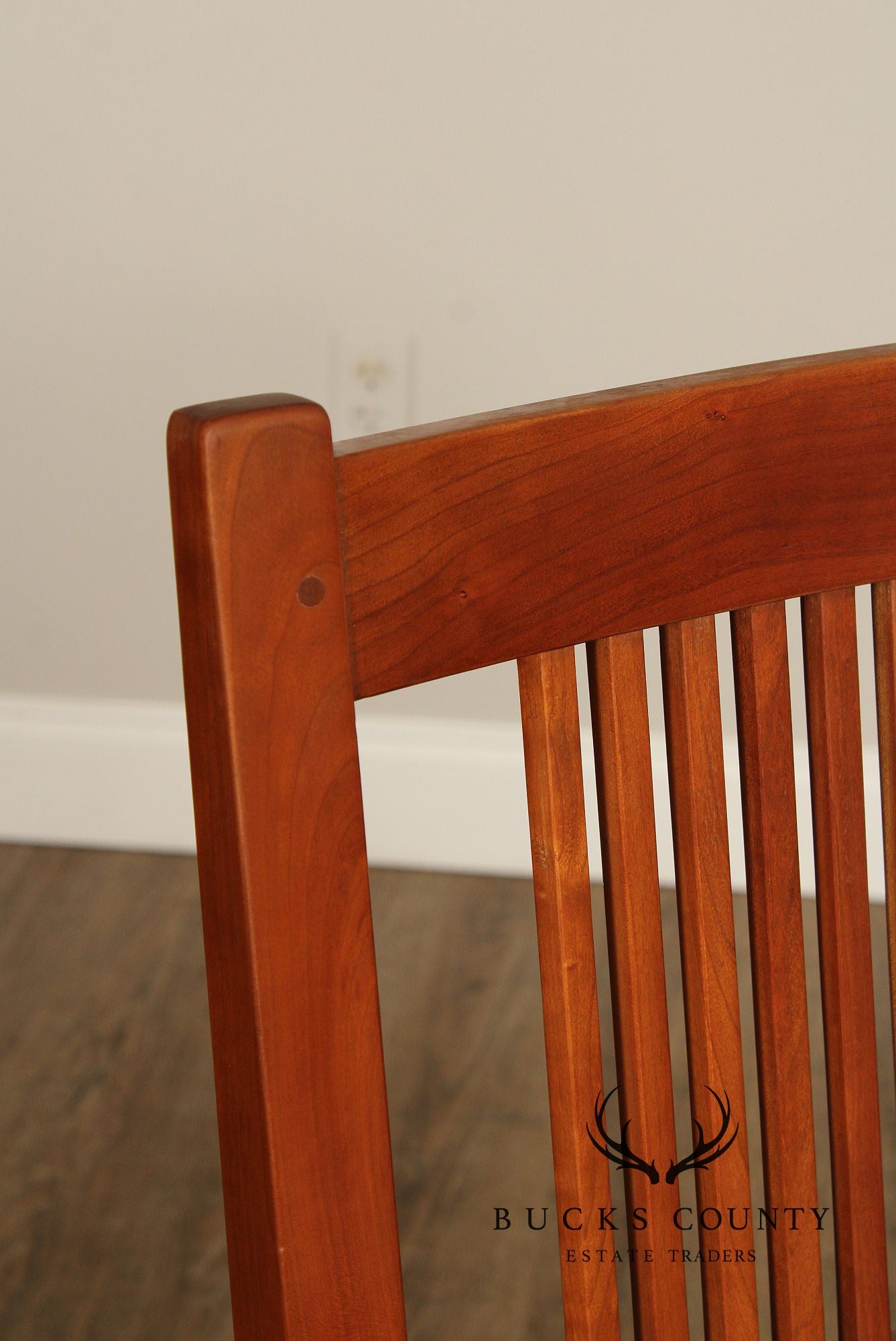 Stickley Mission Collection Set of Three Cherry Spindle Counter Stools