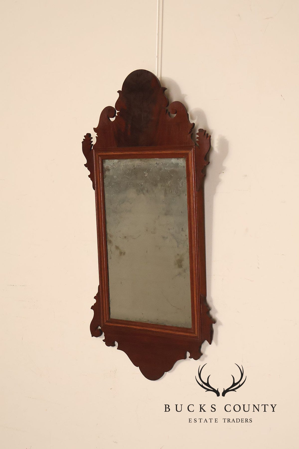 Antique Chippendale Style Mahogany Wall Mirror