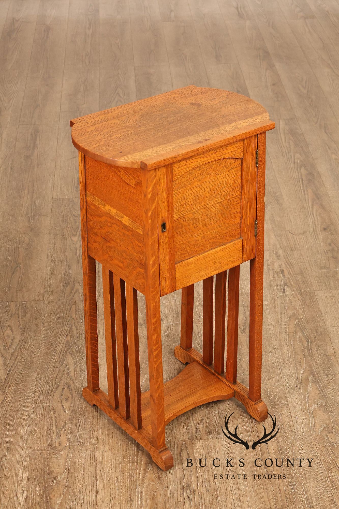 Antique Arts And Crafts Oak Bedside Cabinet / Humidor