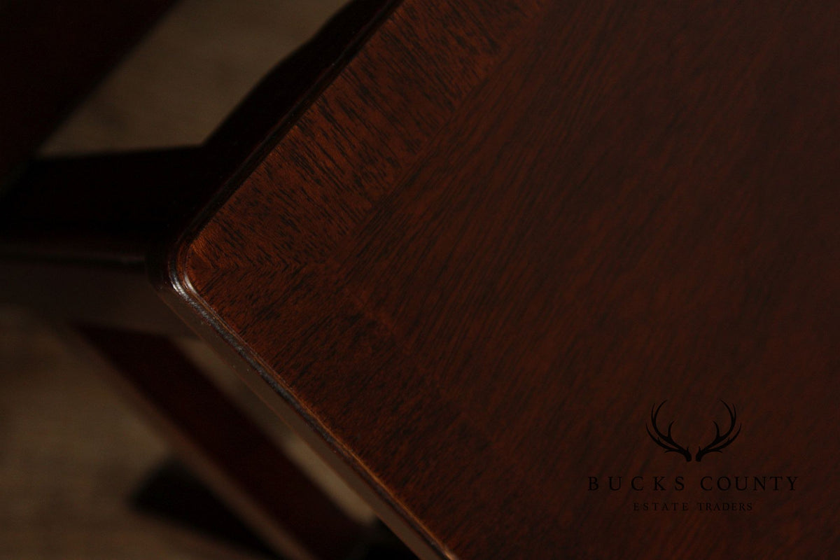 Councill Craftsmen Chippendale Style Inlaid Mahogany Bed Steps