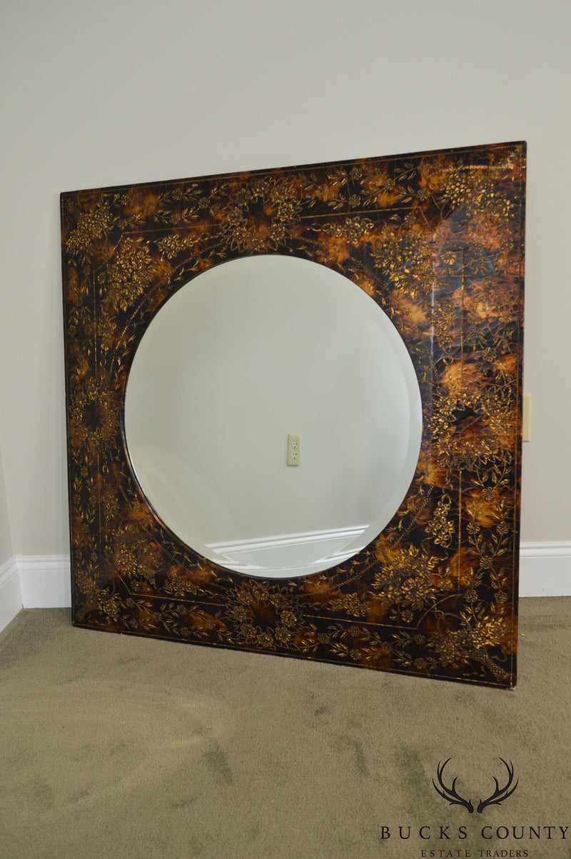 Maitland Smith Faux Painted Decorative Wall Mirror