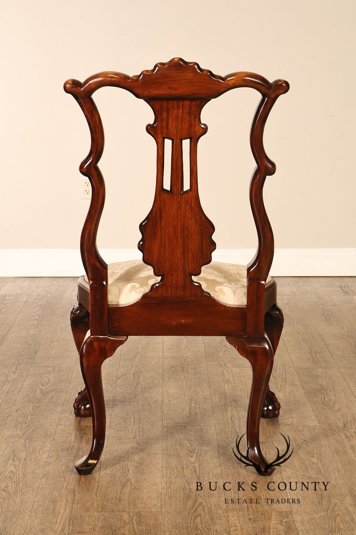 Chippendale Style Set Of 8 Mahogany Carved Claw Foot Dining Chairs