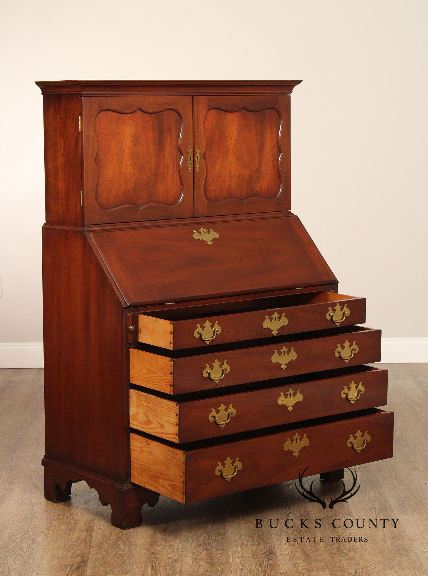 Kittinger Colonial Williamsburg Mahogany Slant Front Secretary Desk