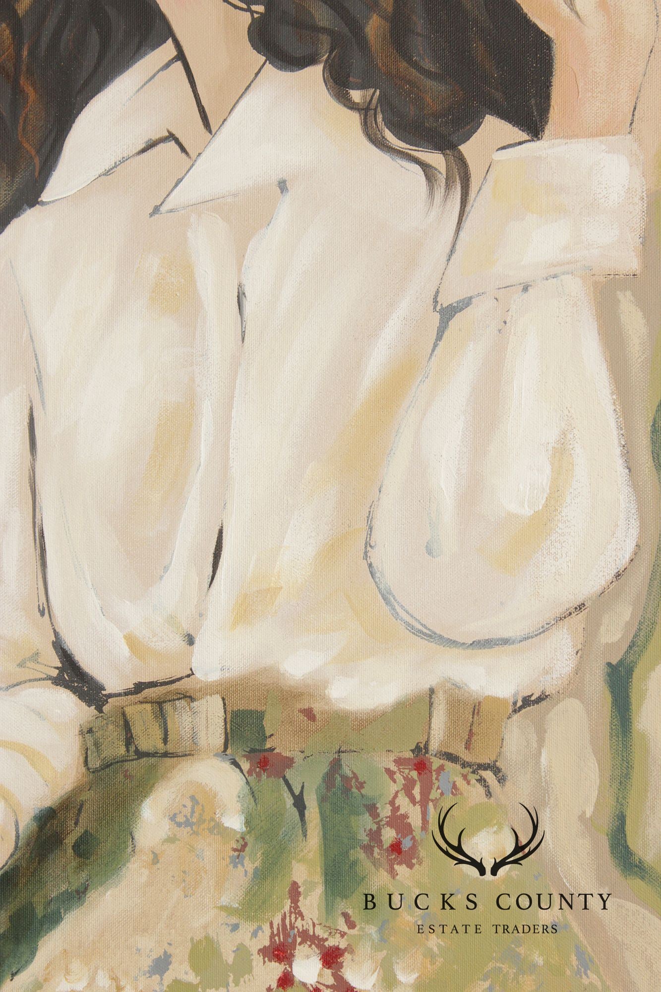 C. Williams Large Framed Oil Painting, White Shirts