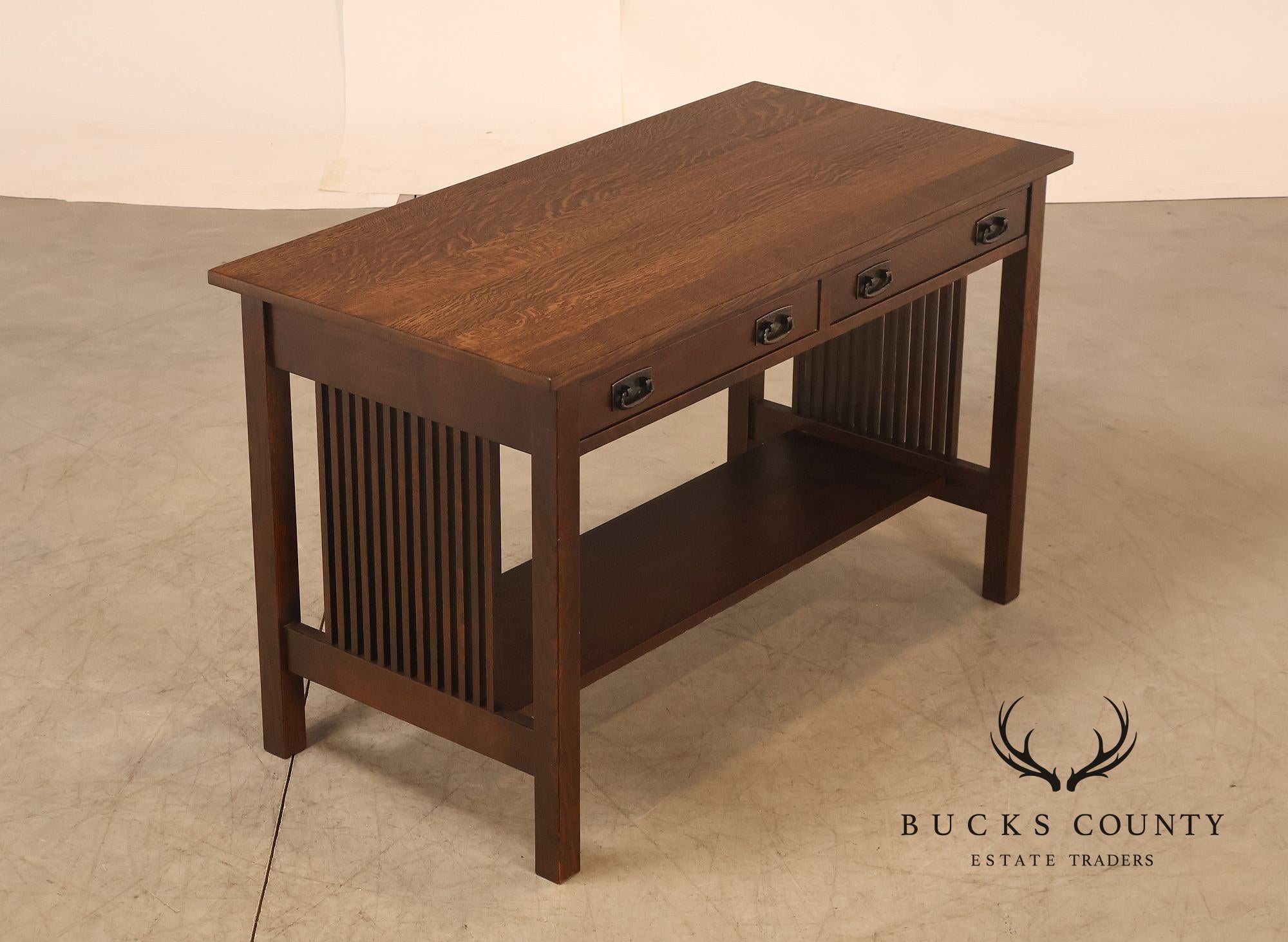 Stickley Mission Collection Oak Spindle Library Desk
