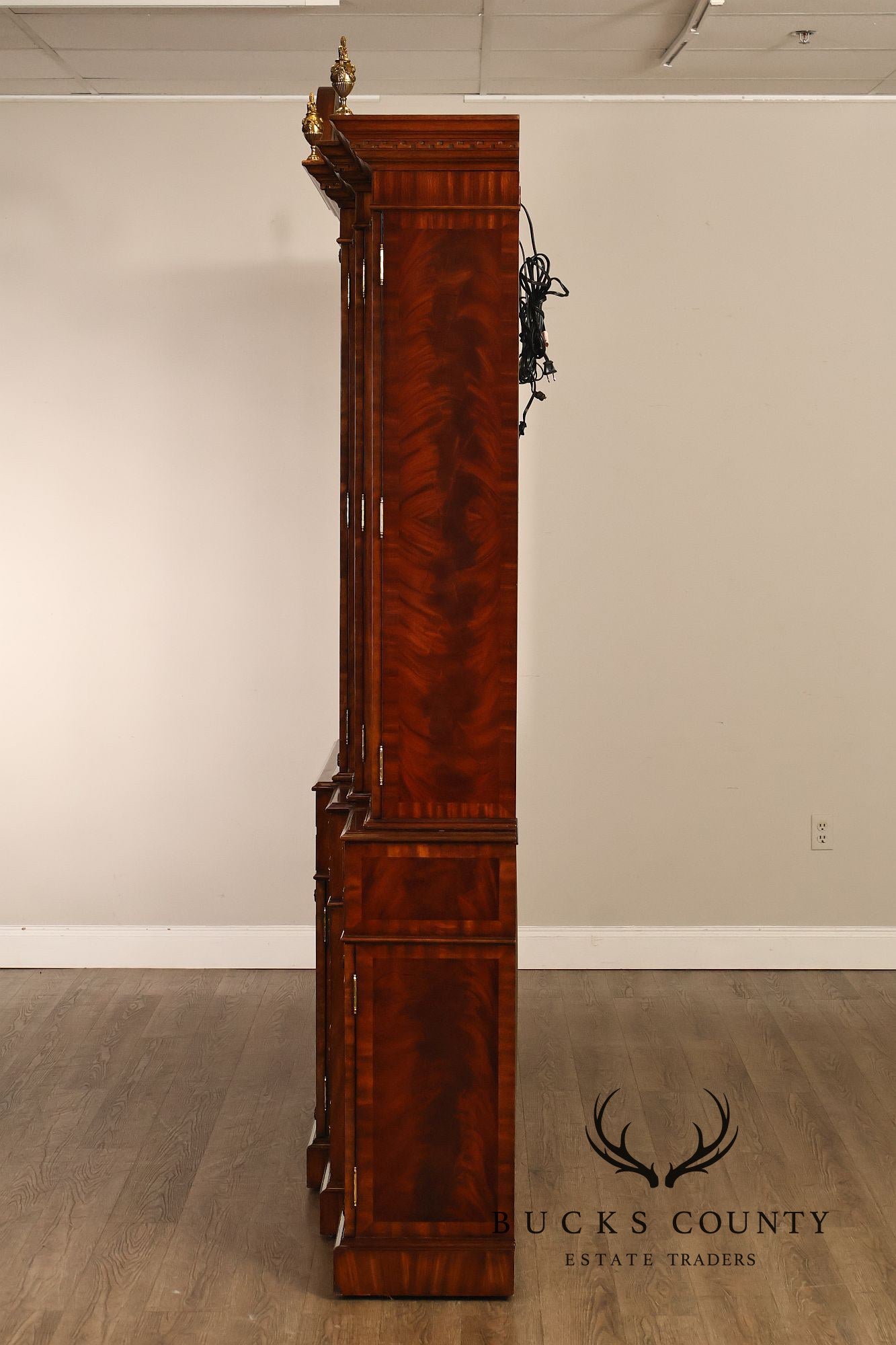 Maitland Smith Georgian Style Large Mahogany Breakfront Bookcase