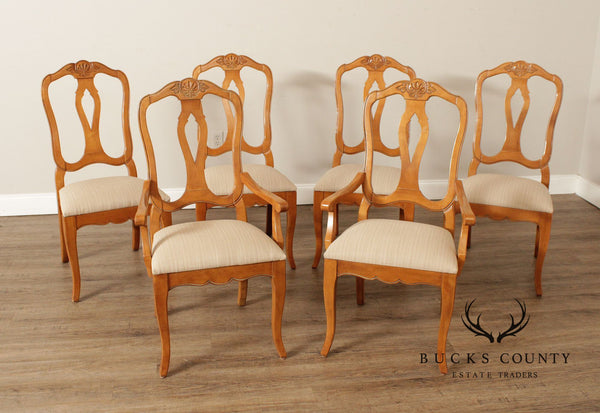 Ethan Allen 'Country French' Set of Six Maple Dining Chairs