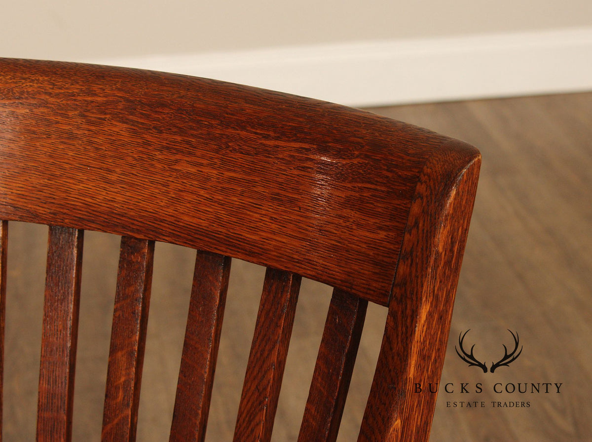 American Style Oak Swivel Banker Office Desk Chair