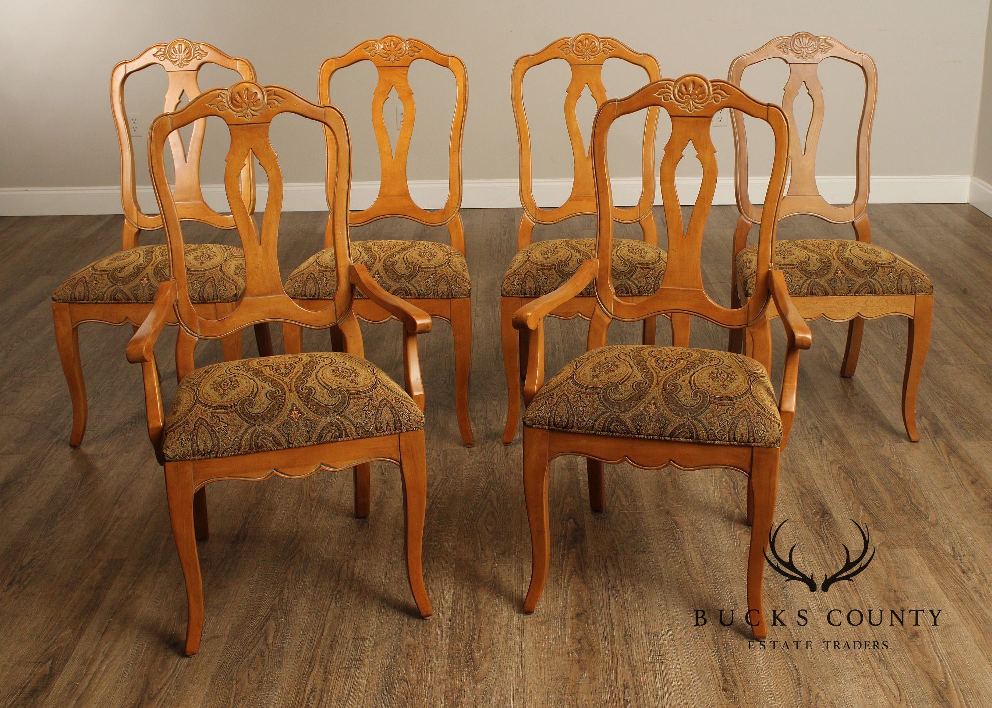 Ethan Allen 'Country French' Set of Six Dining Chairs