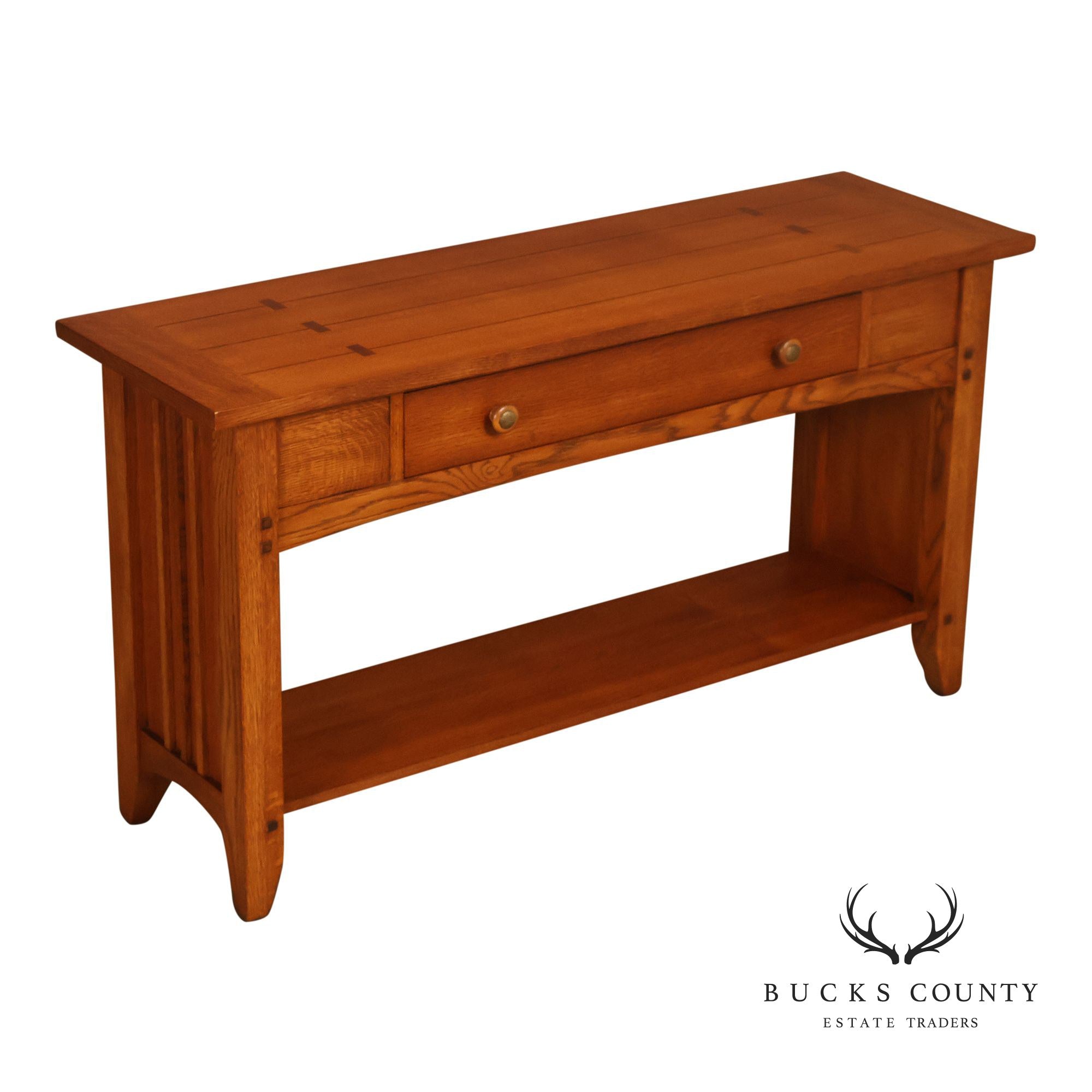 Thomasville Impressions Mission Style Oak Sofa Console Table
