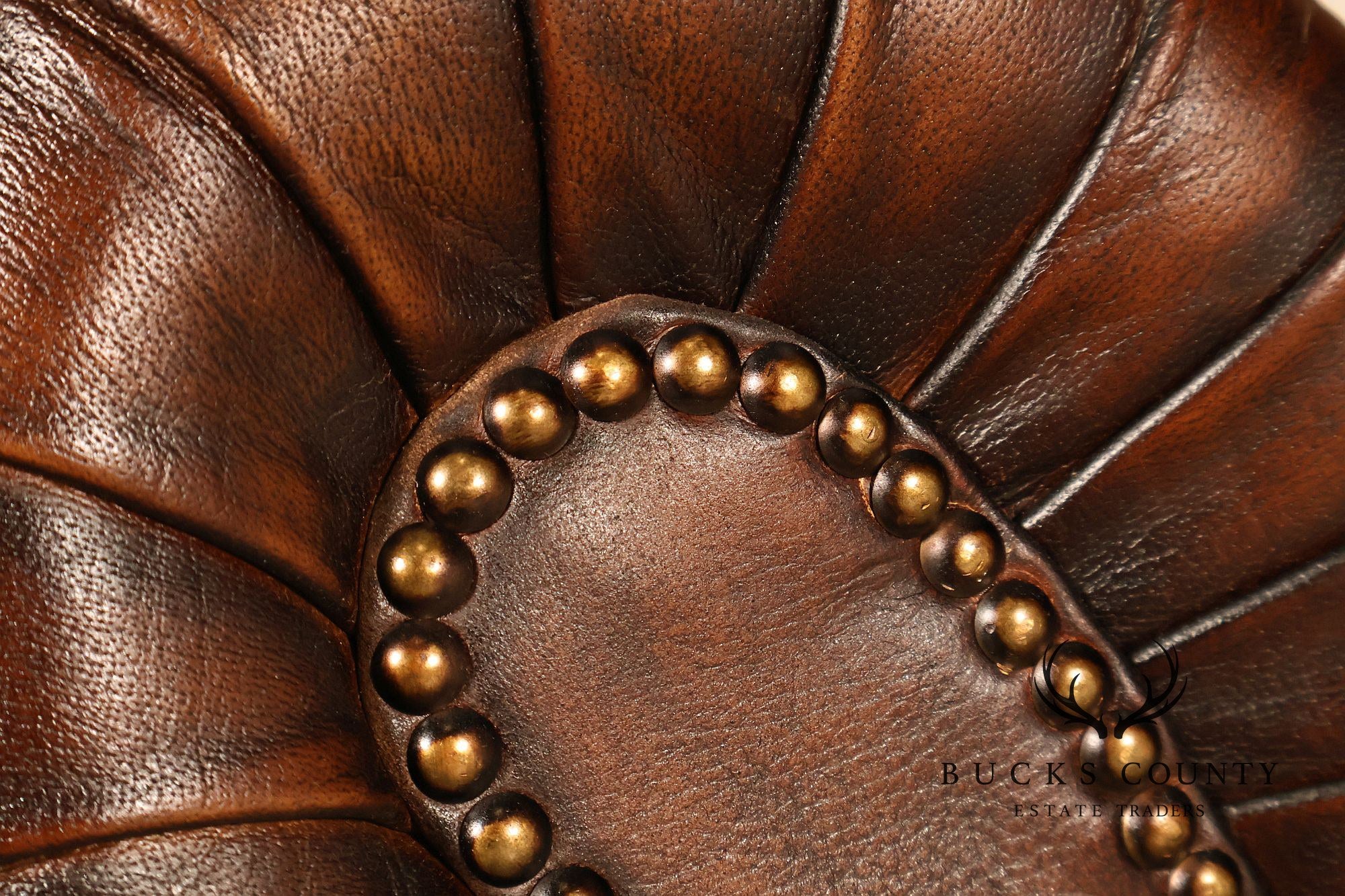 Chesterfield Style Brown Leather Sofa