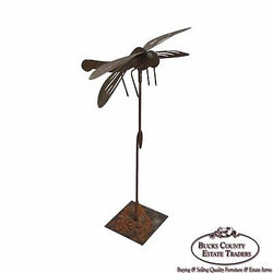 Hand Forged Dragonfly Garden Statue