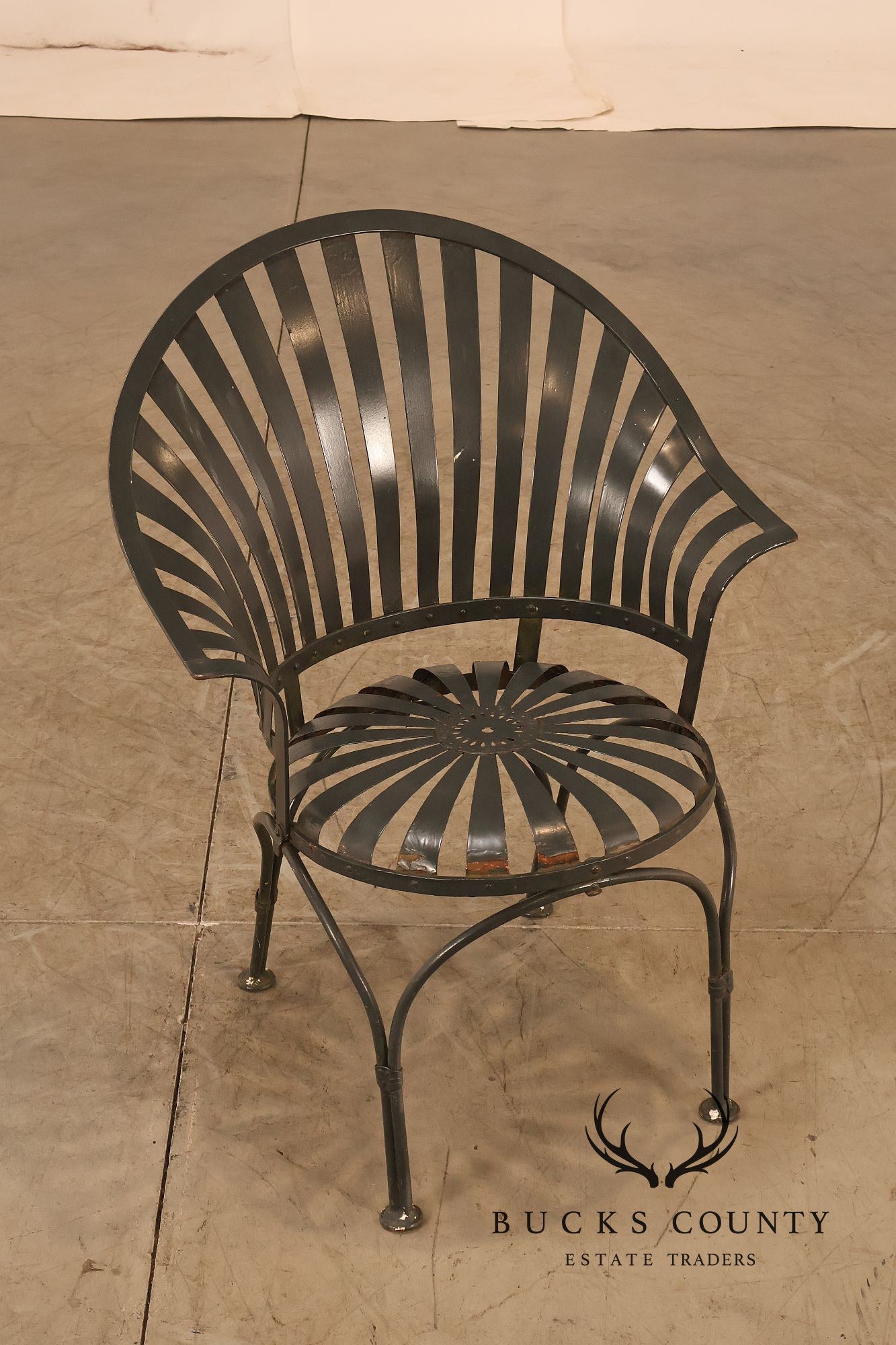 Francois Carre Pair of Outdoor Patio Fanback Armchairs