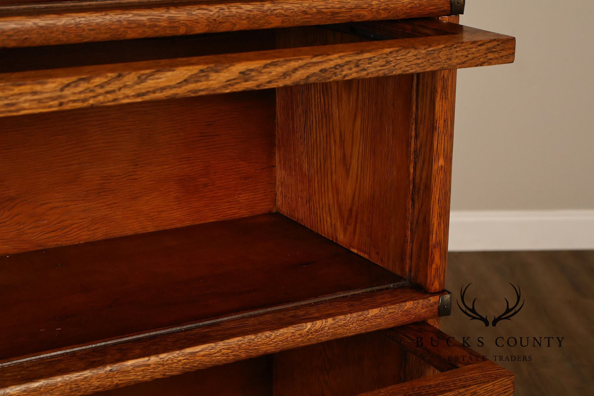 Antique Globe Wernicke Oak Four Stack Barrister Bookcase