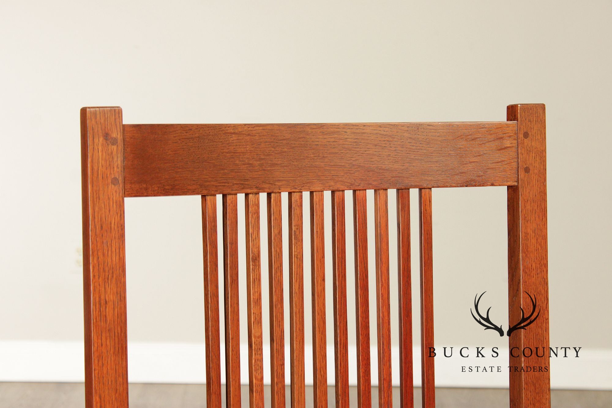 Stickley Mission Collection Pair of Oak Spindle Armchairs