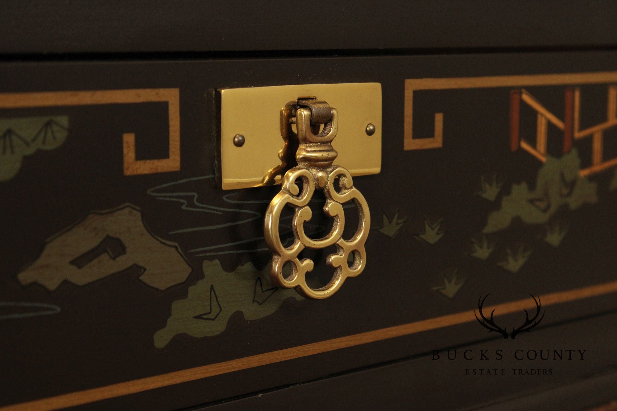 Drexel Heritage Chinoiserie Decorated Console Table