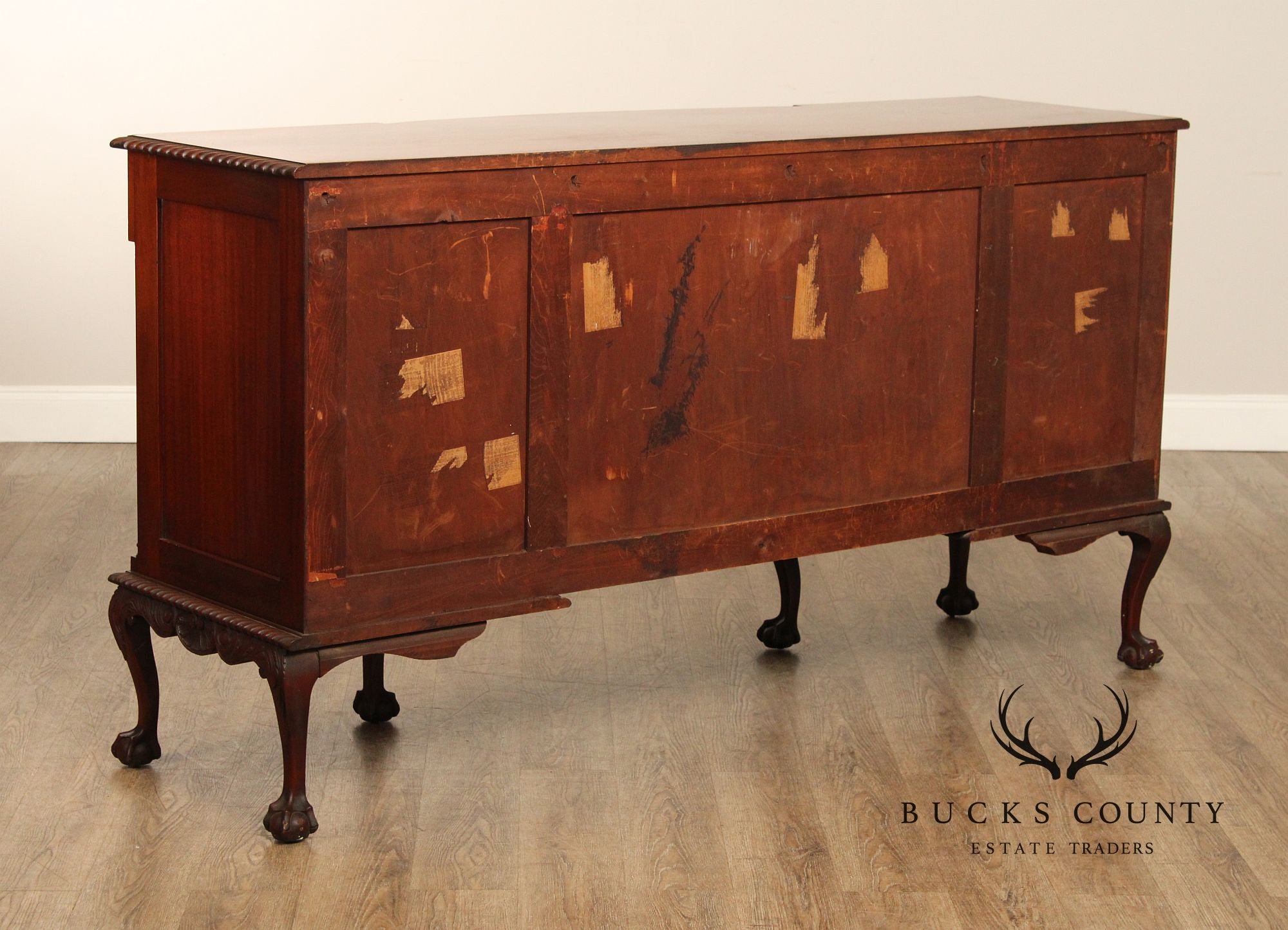 Chippendale Style Vintage Carved Mahogany Sideboard