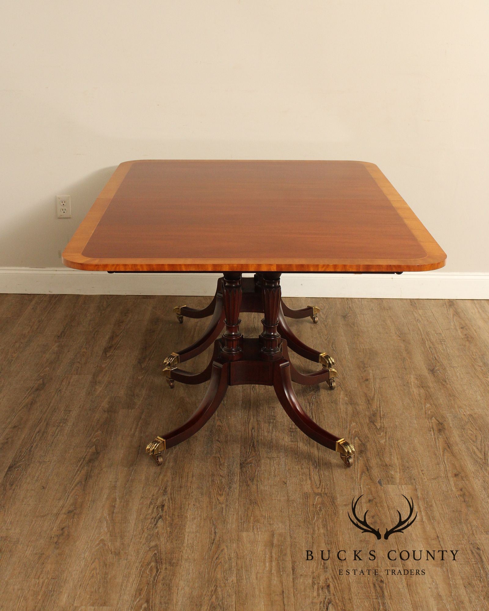 Baker Historic Charleston Reproductions Double Pedestal Mahogany Dining Table