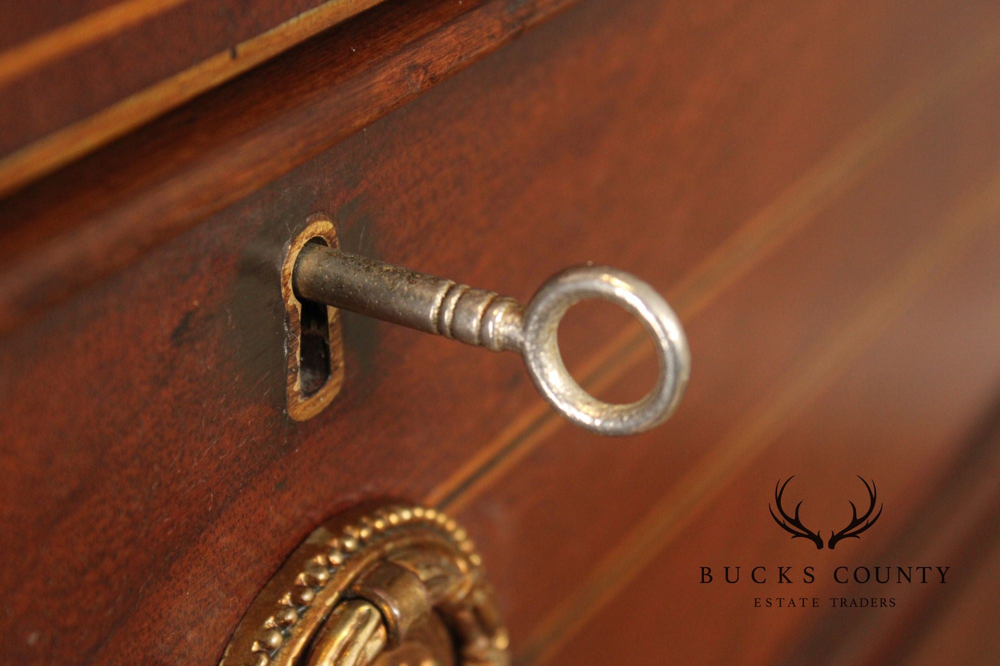 Edwardian Style Custom Mahogany Inlaid High Chest Of Drawers