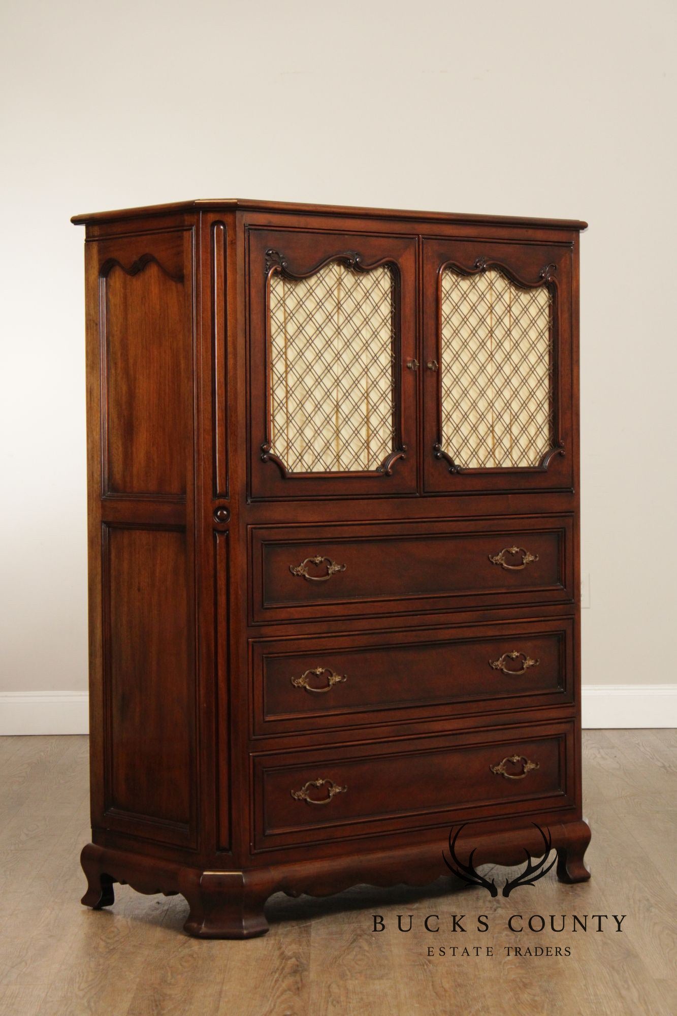 French Country Style Mahogany Armoire or Tall Chest