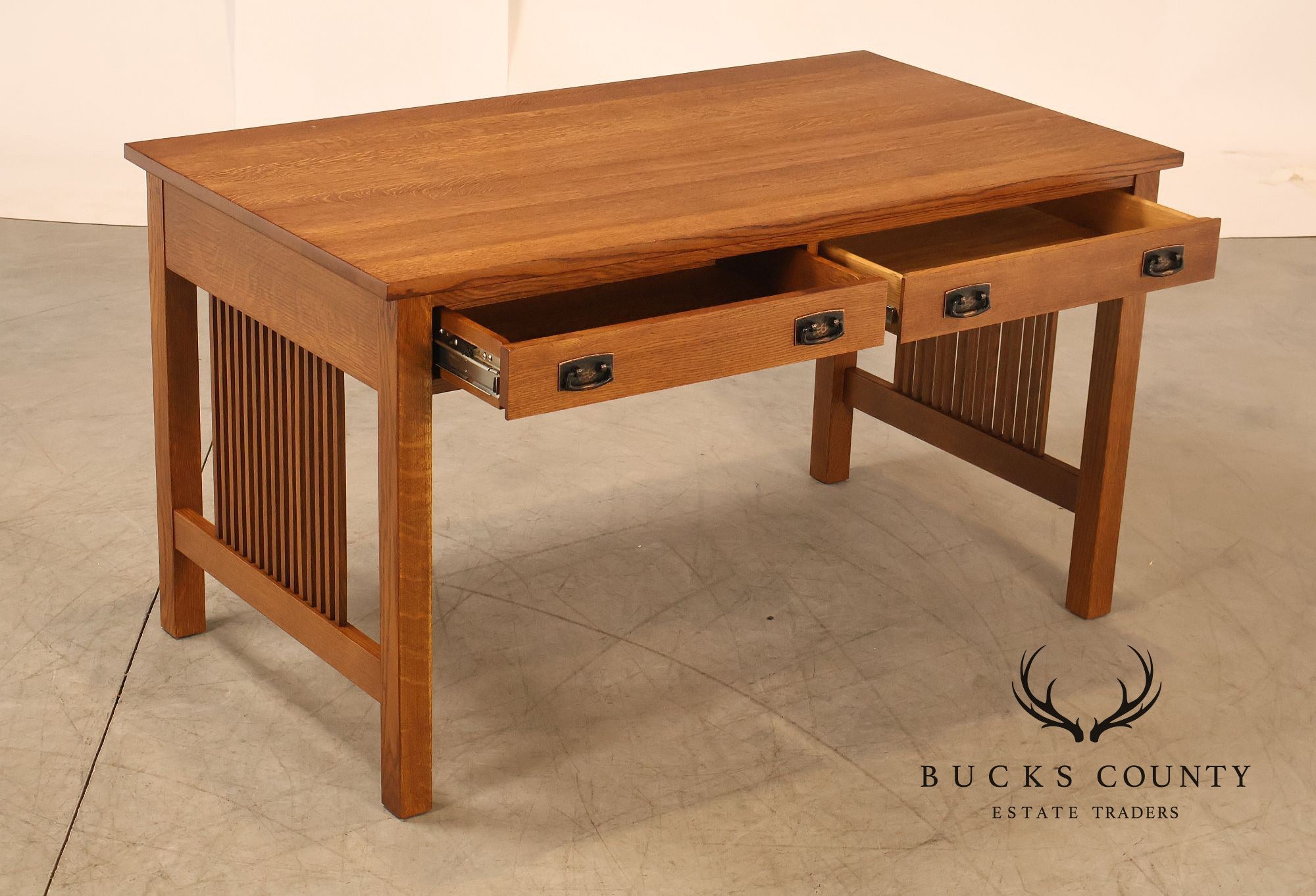 Stickley Mission Collection Oak Spindle Writing Desk