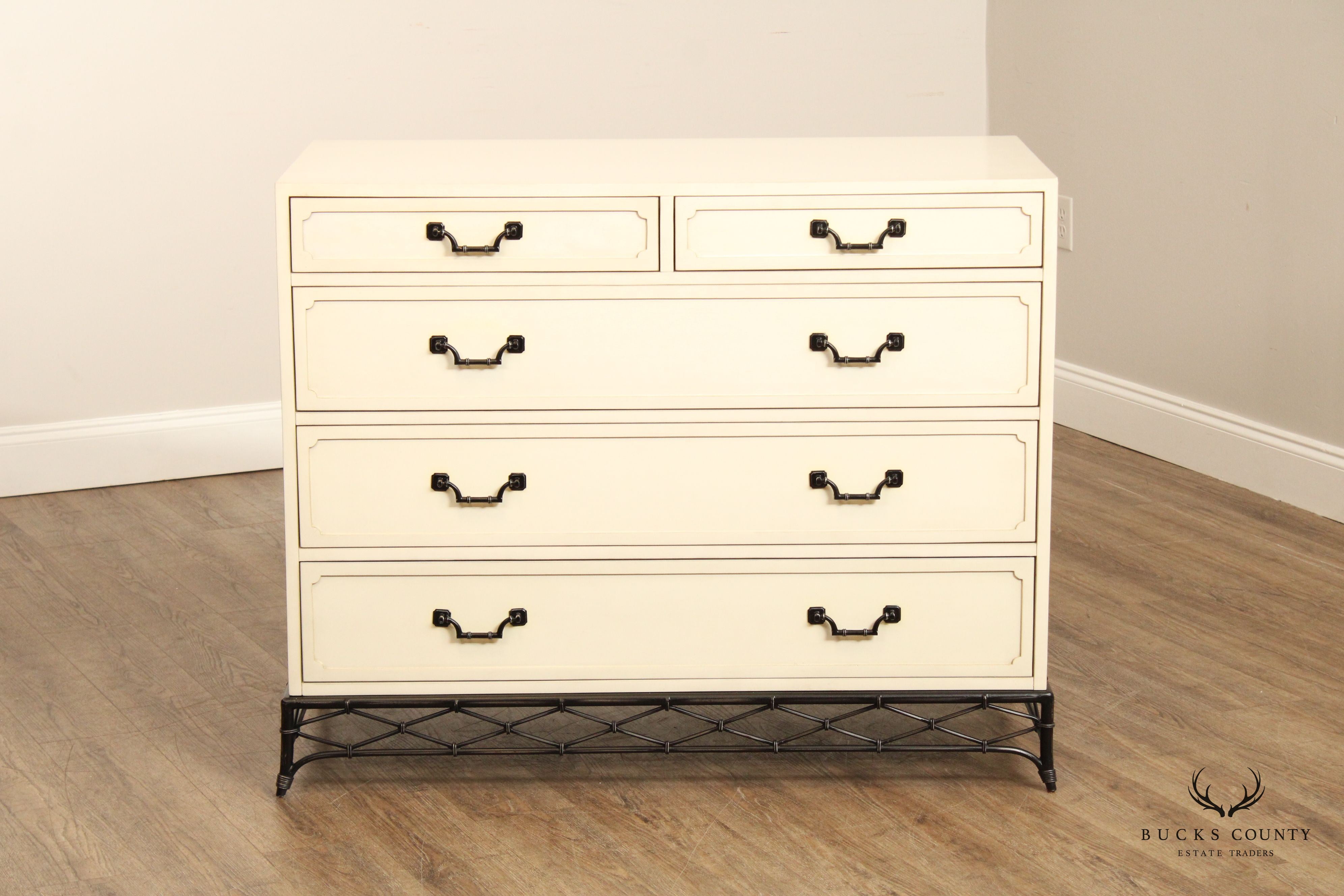 Alden Parkes Designs 'Bamboo' White Lacquer Chest of Drawers