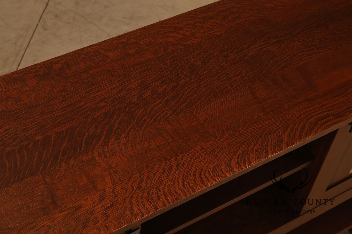 Stickley Meadowflower Collection Oak Inlaid Console Cabinet