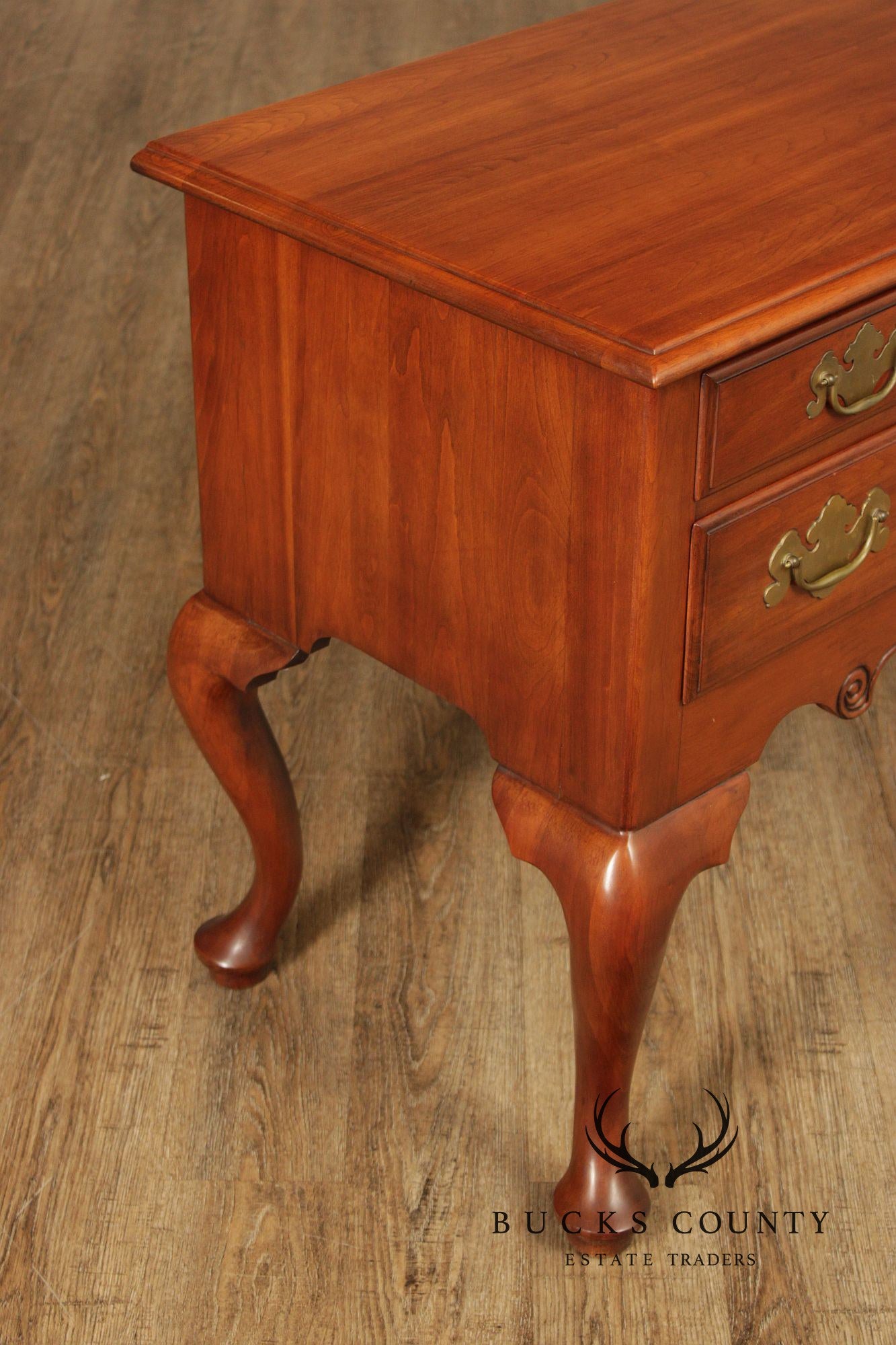 Henkel Harris Solid Wild Black Cherry Queen Anne Lowboy