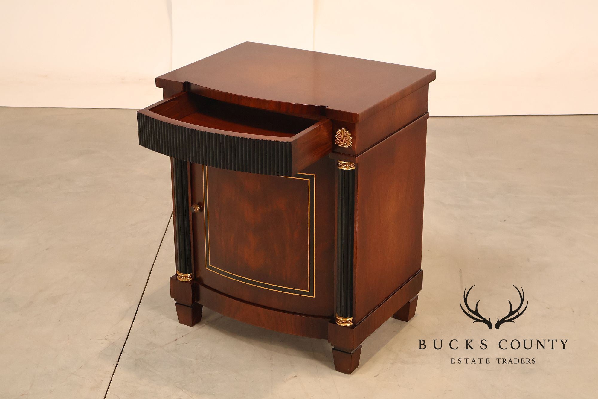 Mariner Luxury Furniture Empire Style Pair Of Mahogany Nightstands