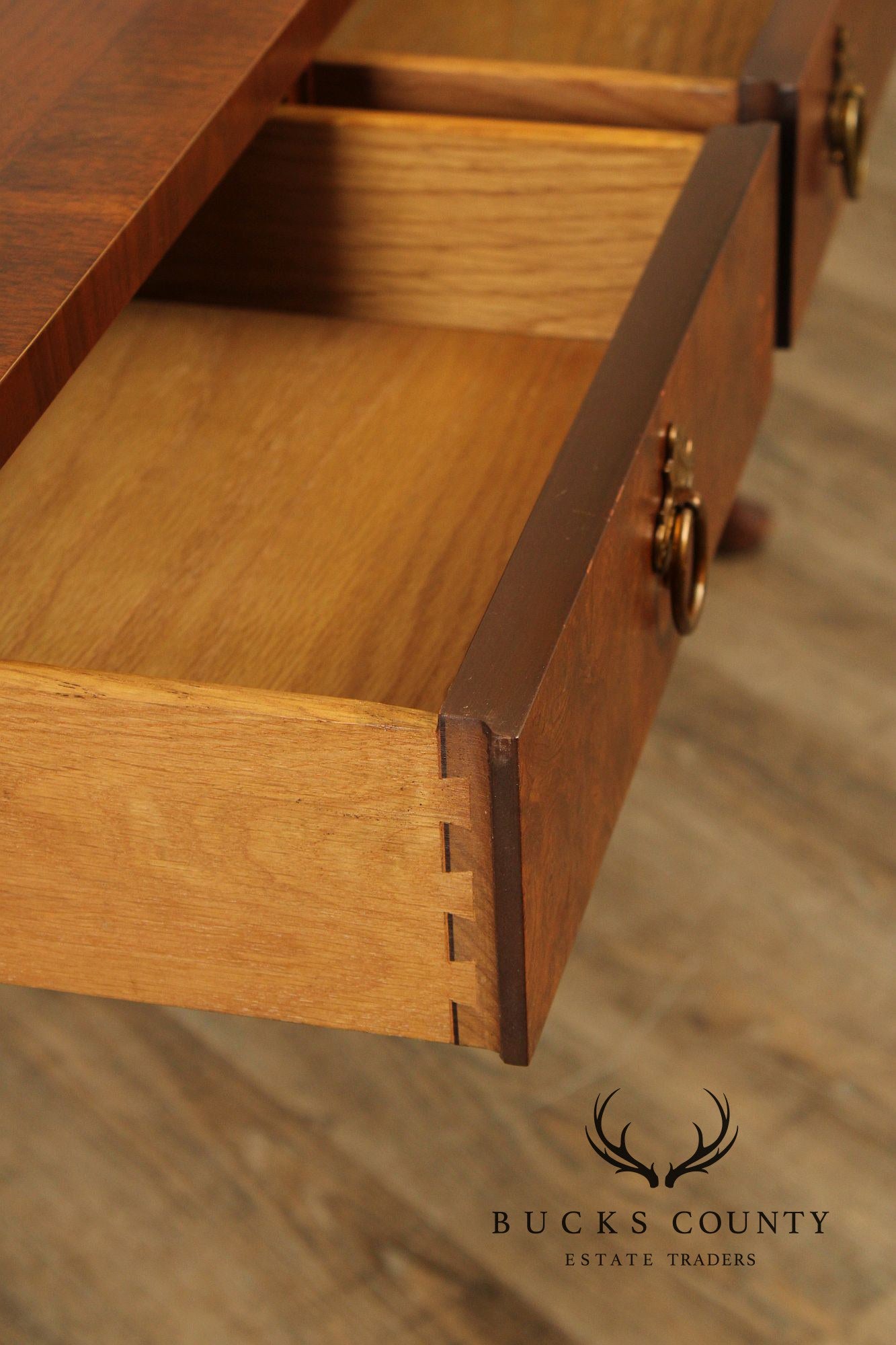 Baker Queen Anne Style Vintage Walnut Writing Desk