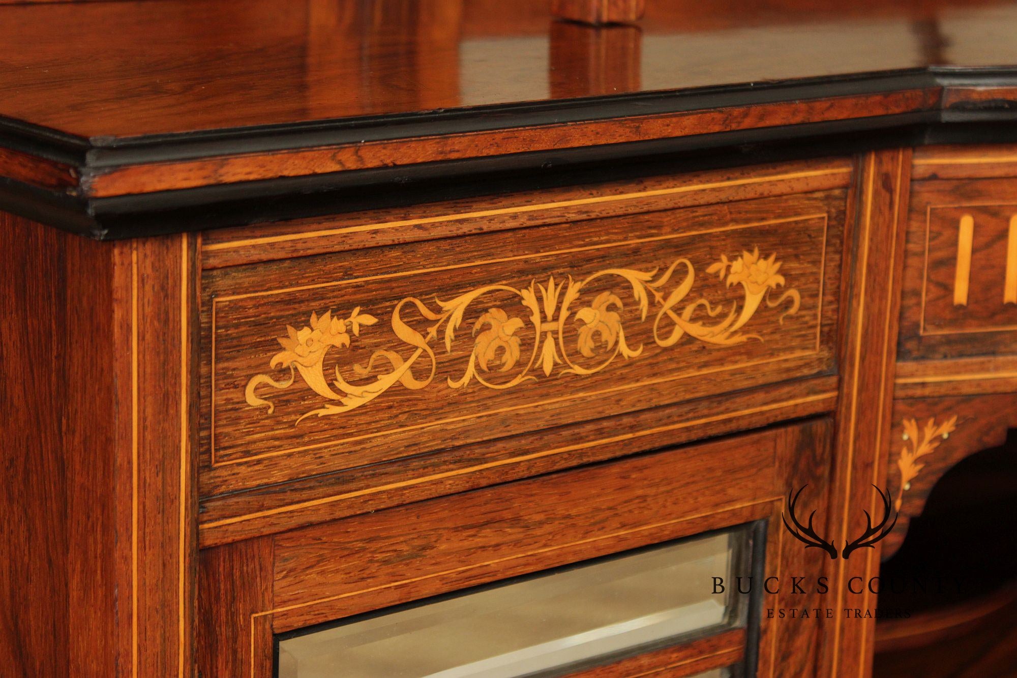 Antique Edwardian Inlaid Rosewood Sideboard