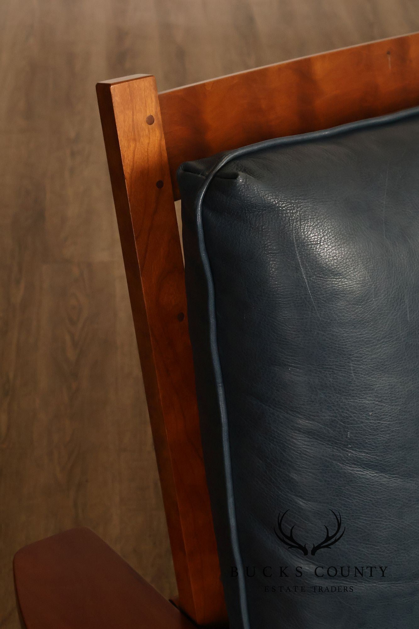 Stickley Mission Collection Cherry Bow Arm Morris Chair and Ottoman