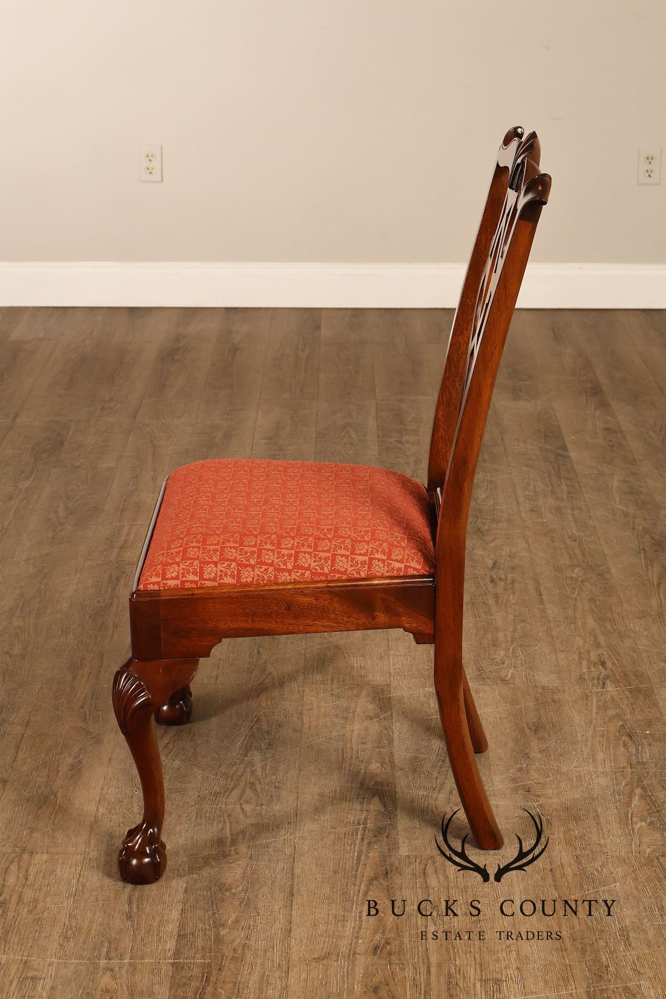 Stickley Chippendale Style Set of Four Mahogany Dining Chairs