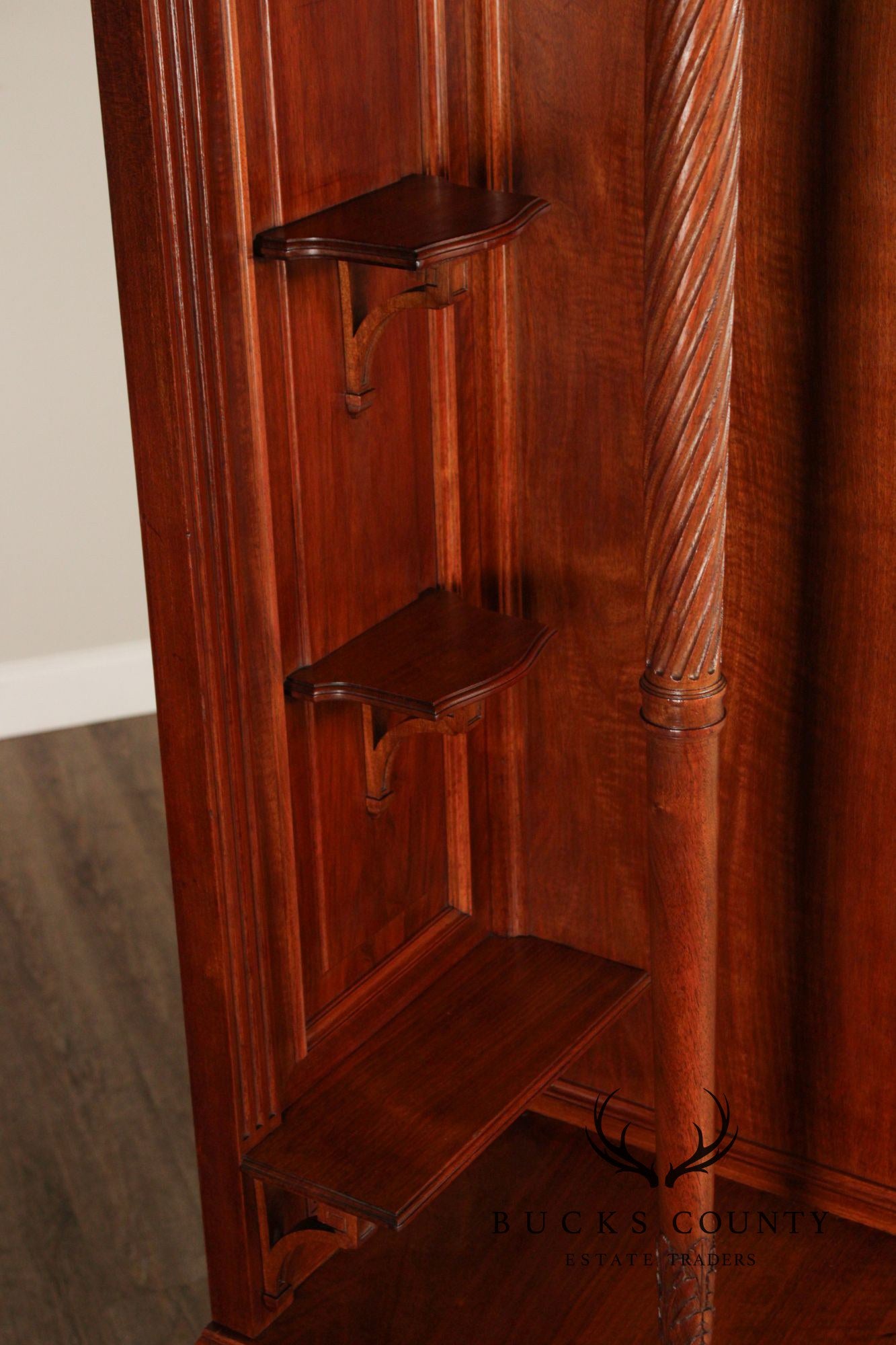 Antique French Carved Walnut Display Cabinet