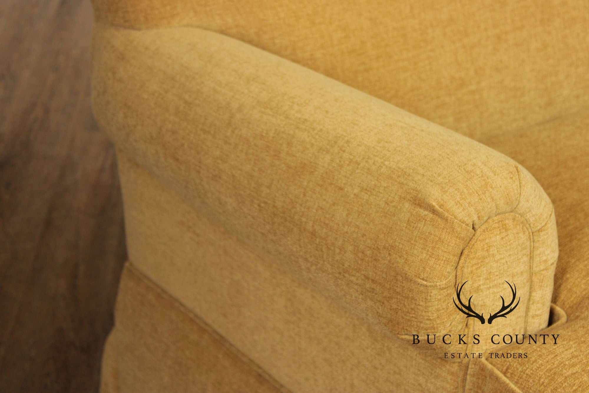 Bassett Furniture Traditional Gold Skirted Sofa