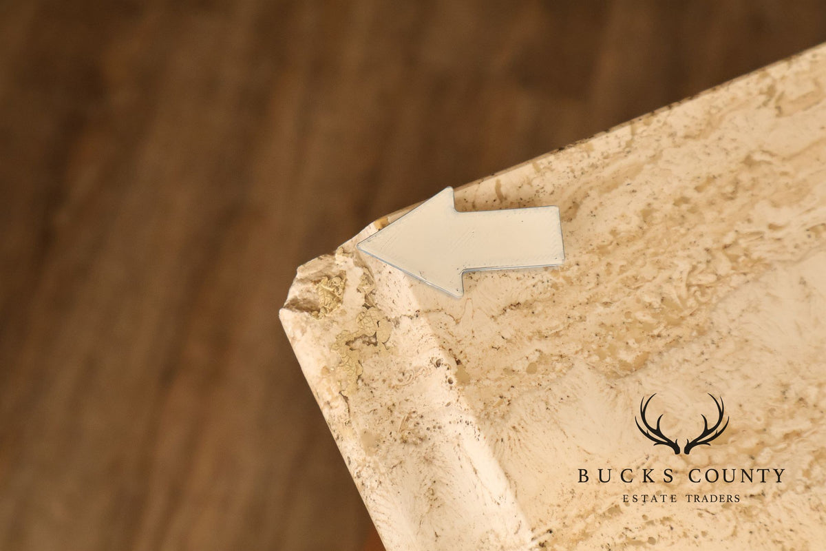 Italian Neoclassical Style Travertine Top Chest of Drawers