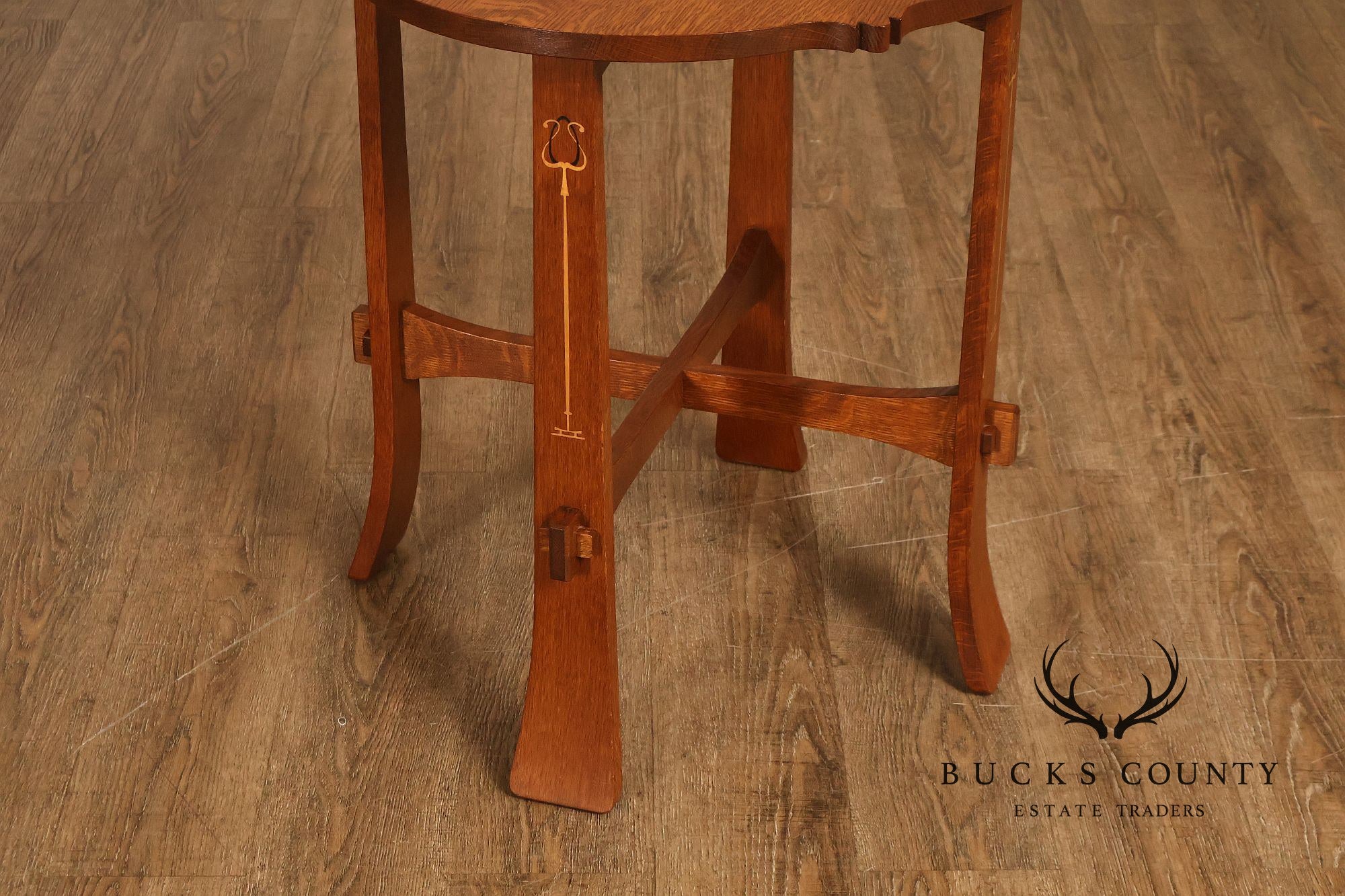Stickley Mission Collection Harvey Ellis Inlaid Oak Tea Table