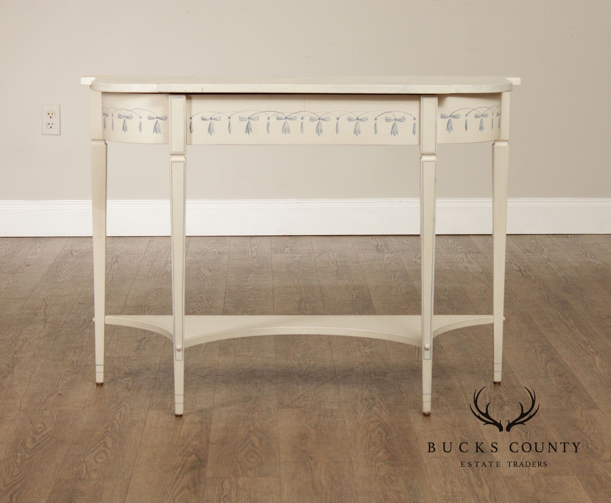 The Patterson Studio Hand Painted Blue and White Console Table