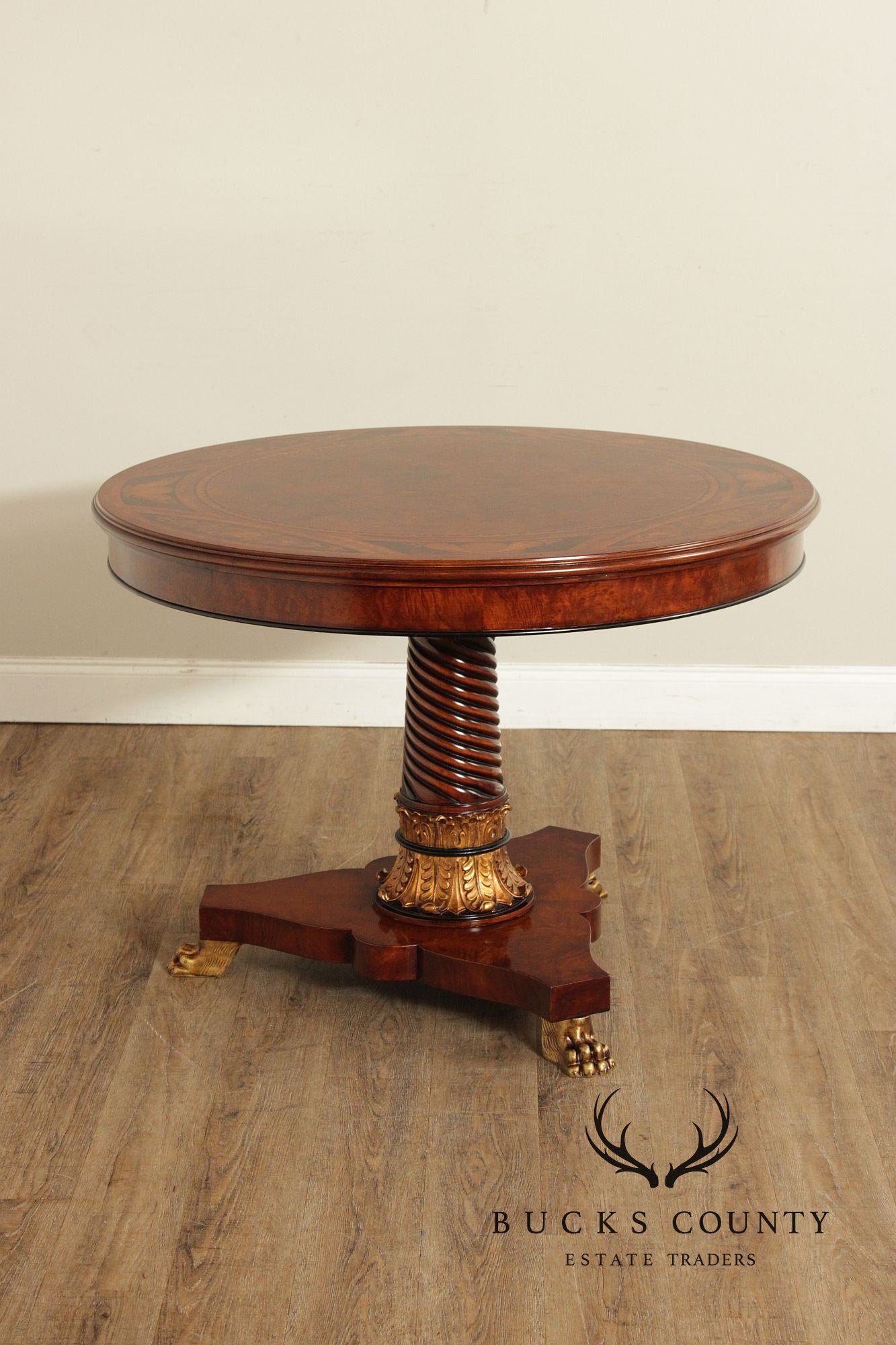 Rho Mobili D’Epoca Italian Empire Style Inlaid Mahogany Center Table