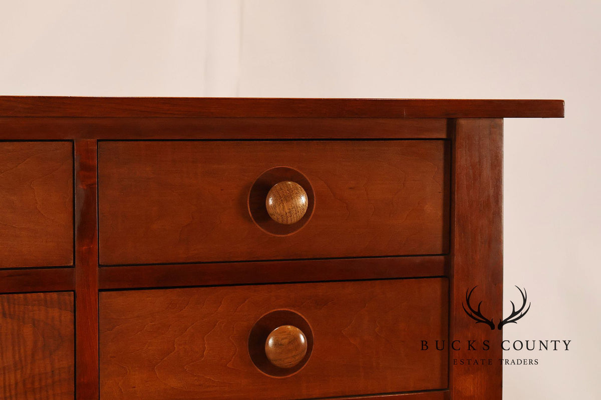 Stickley Mission Collection Harvey Ellis Cherry Inlaid Tall Chest Of Drawers