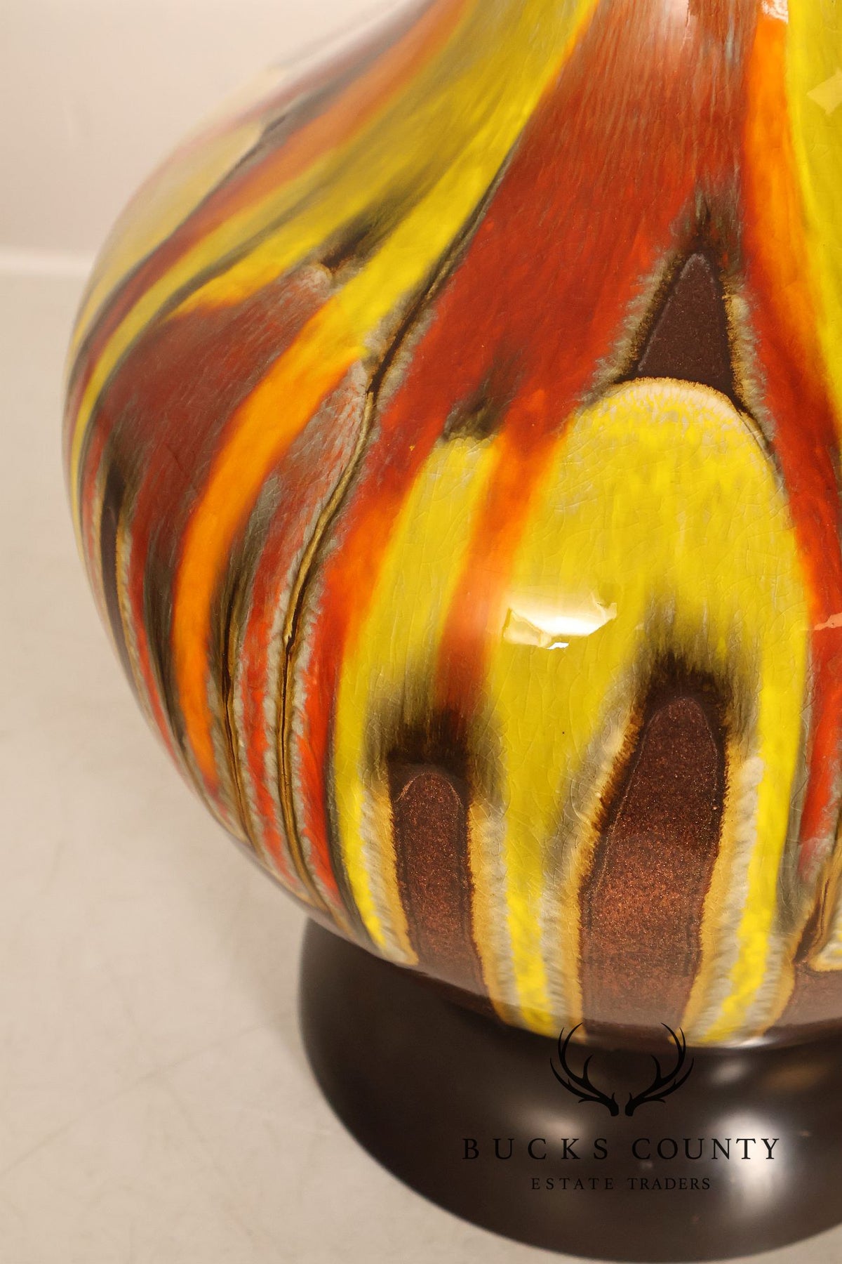 Mid Century Modern Drip-Glaze Ceramic Table Lamp